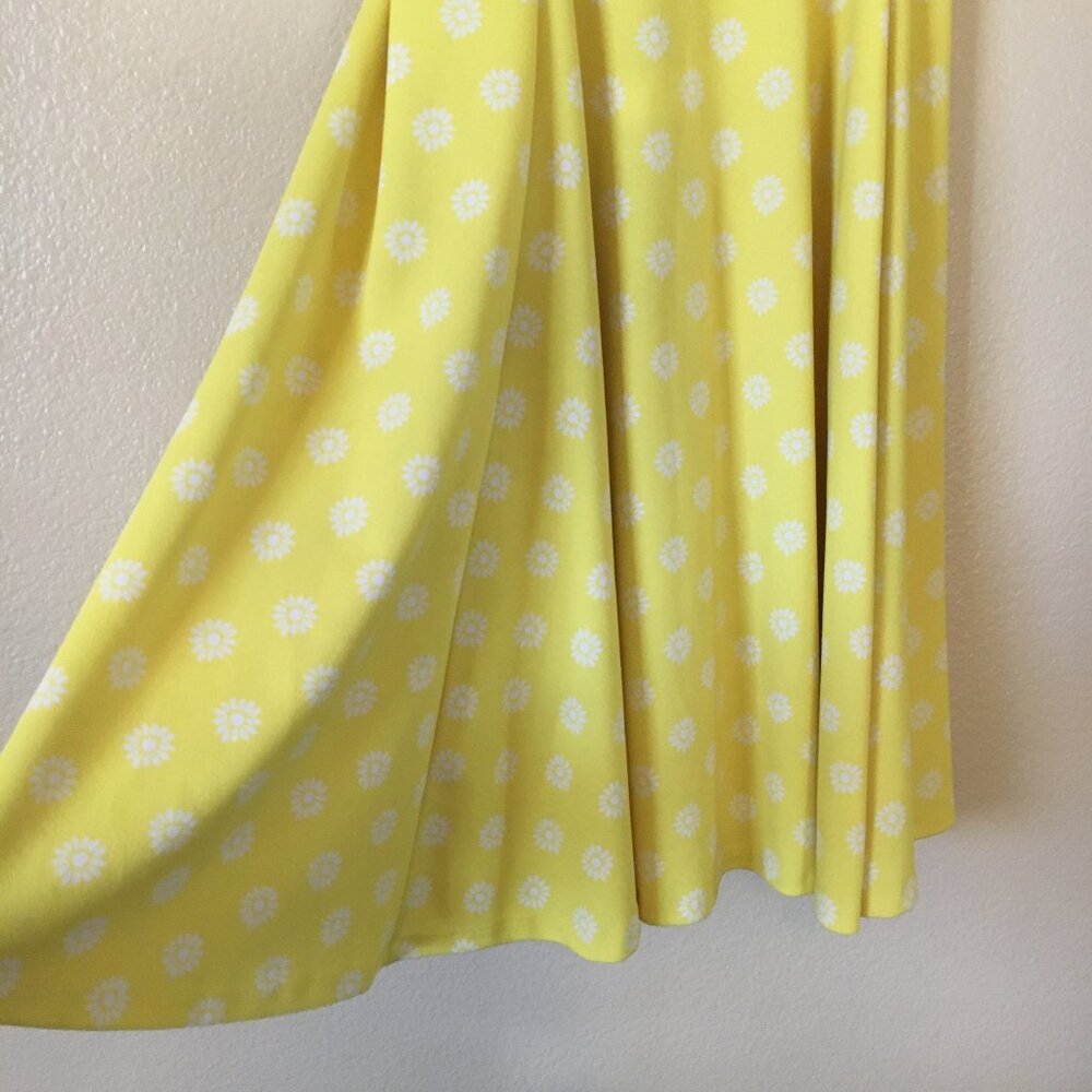 Calvin Klein Yellow Dress 2 White Daisy Flower 50s Inspired Rockabilly - Picture 6 of 6